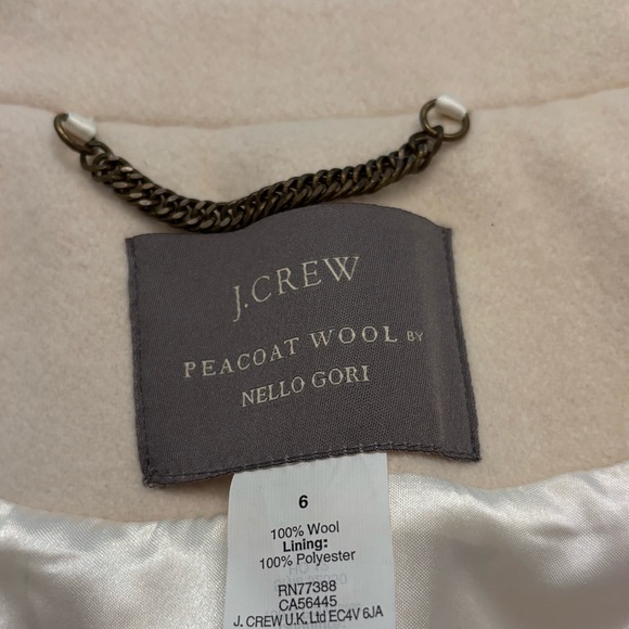 J Crew Cream & Navy Nello Gori Wool Peacoat Size 6 - Picture 8 of 10